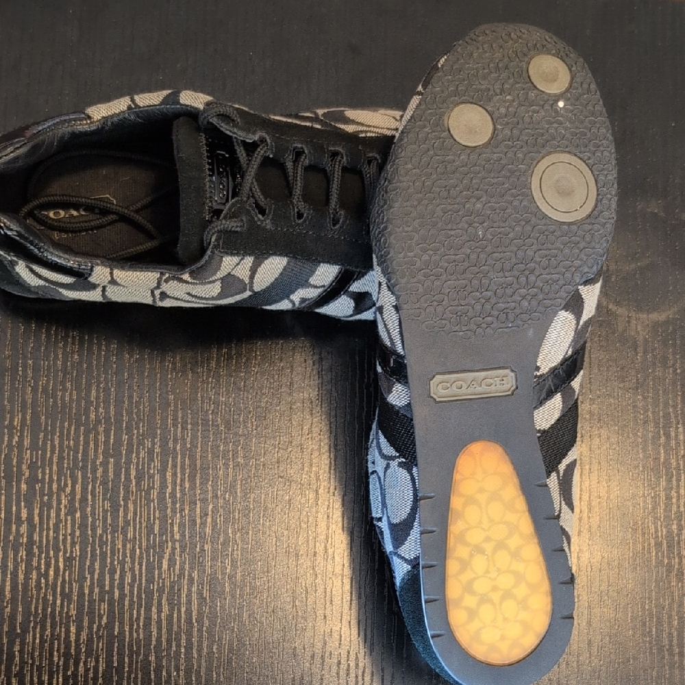 Coach Black and Gray Patterned Sneakers